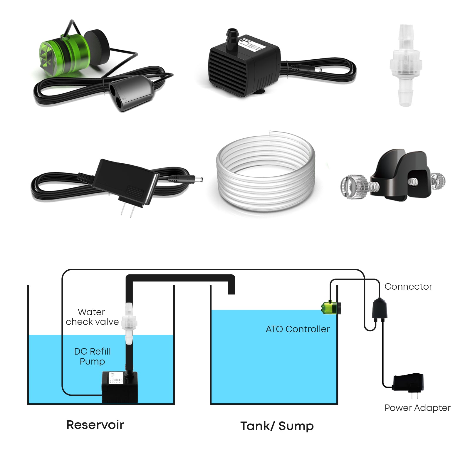 Aquarium Auto Water Filler Smart ATO System Smart Water Refill System Water  Level Control Filler Equipment with Water Pump